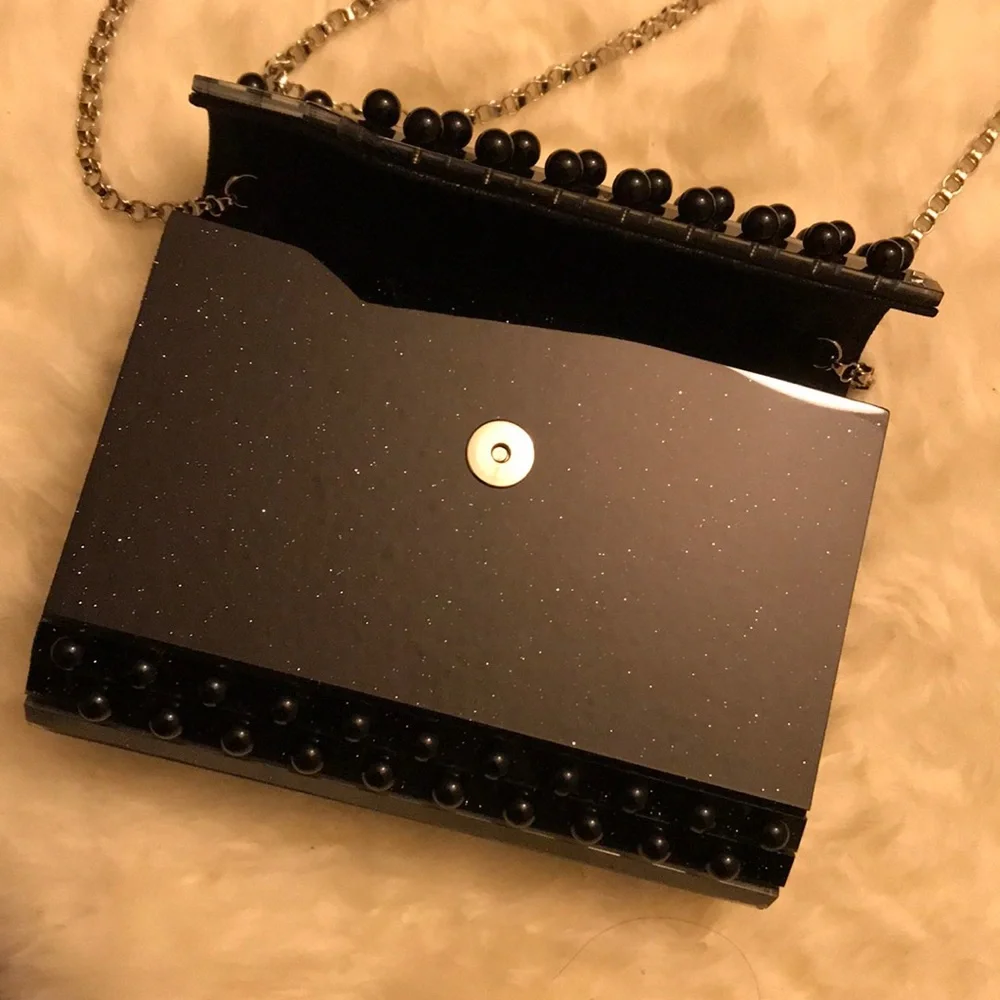 Jimmy Choo Black Studded Clutch